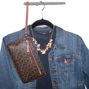 Calvin Klein Large Logo Brown Wristlet NWT